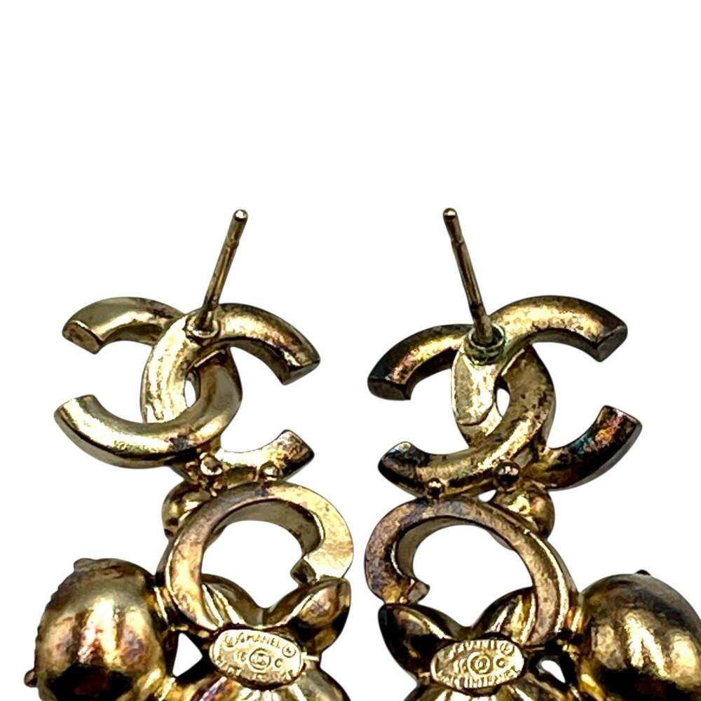CHANEL Gold Logo Earrings - Picture 4 of 6
